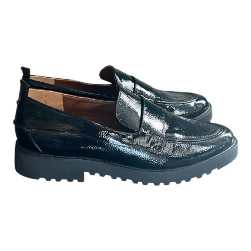 Franco Sarto Shiny Black Patent Leather Women’s Loafers Size 10M NWOT